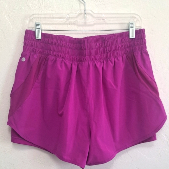 Apana Purple Yoga Lifestyle Pink Teaberry Active Running Women's Shorts Size L - Picture 1 of 5